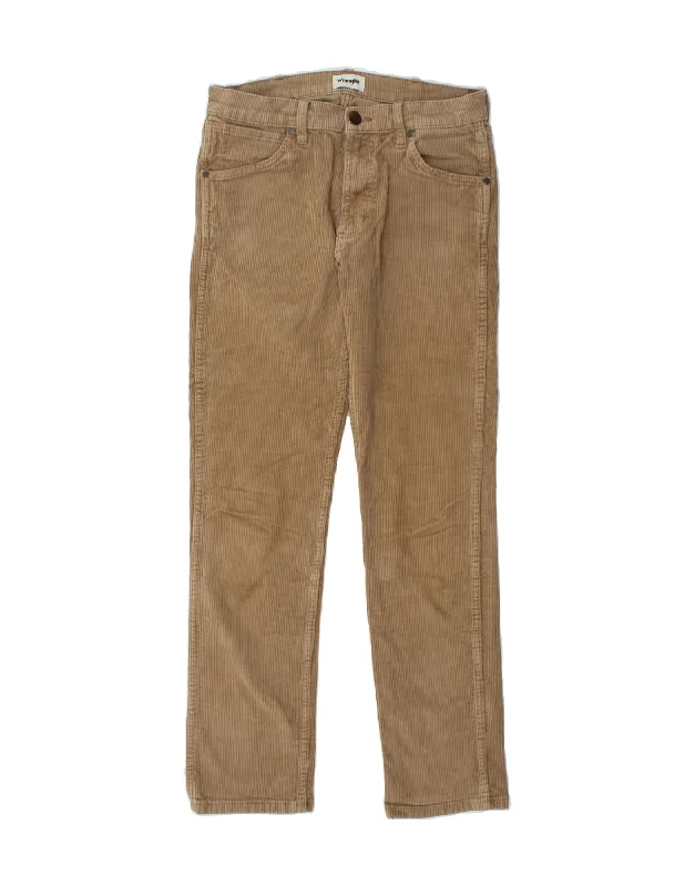 WRANGLER Womens Greensboro Straight Corduroy Trousers W29 L32  Brown Trousers Mesh Breathable