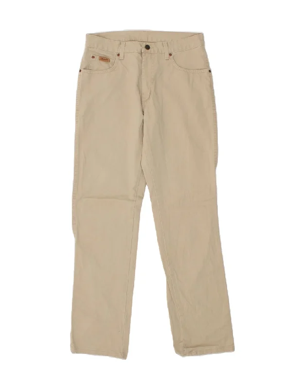 WRANGLER Womens Texas Straight Casual Trousers W31 L32 Beige Cotton Trousers Formal Black