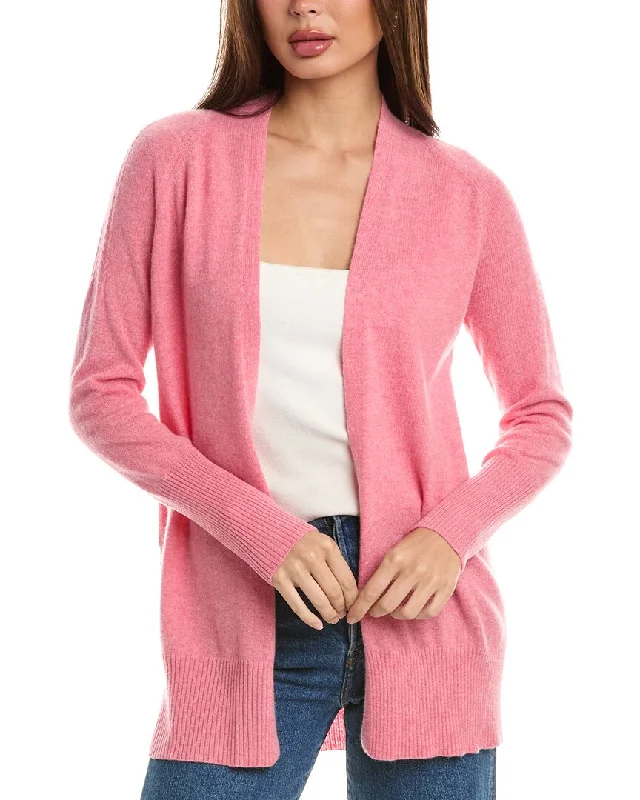 Forte Cashmere Rib Detail Cashmere Cardigan Beaded Cardigan Sequined Faux Fur