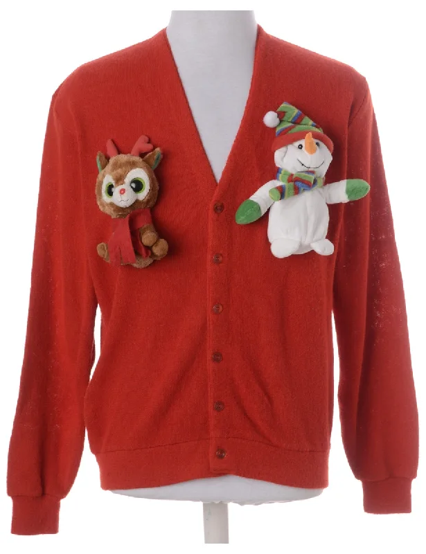 Label Novelty Christmas Cardigan Lace Blend Ribbed Blend Corduroy Blend