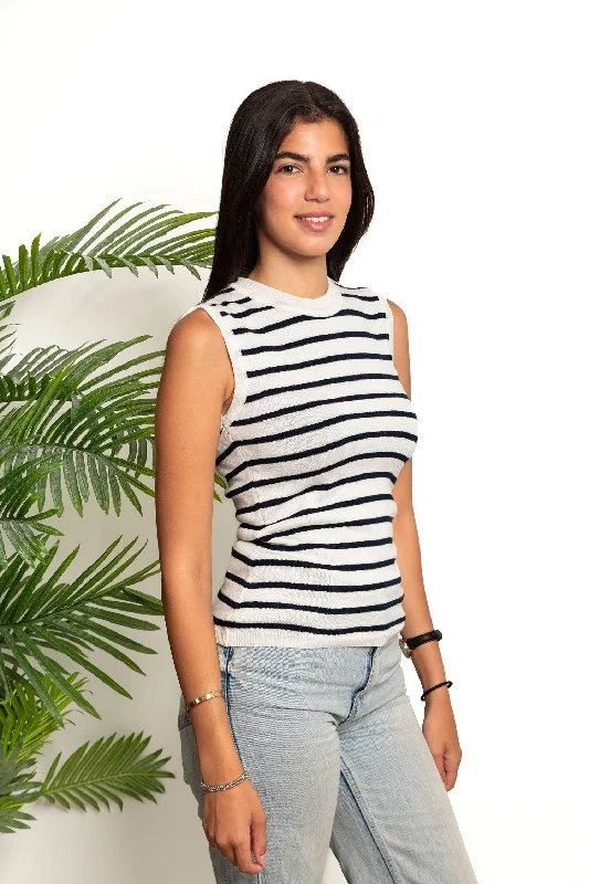 Striped Knit Top - Zola Retro Knit Shirt