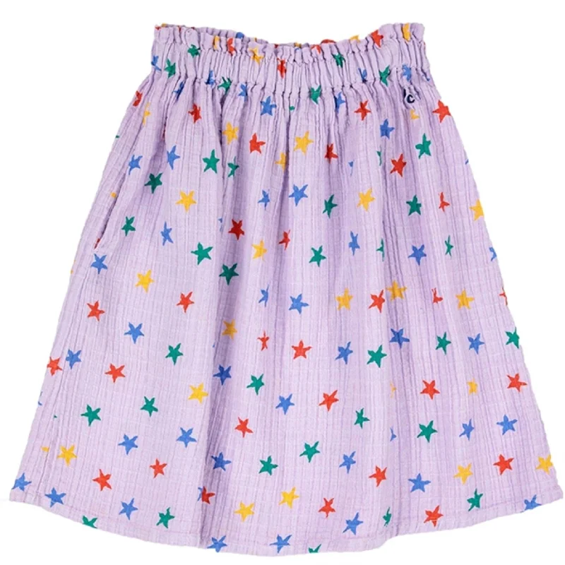 Bobo Choses Lavender Multicolor Stars All Over Skirt casual skirt length