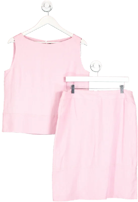 Cerruti 1881 Pink 2-piece Sleeveless Top And Skirt set  UK 16 button skirt front