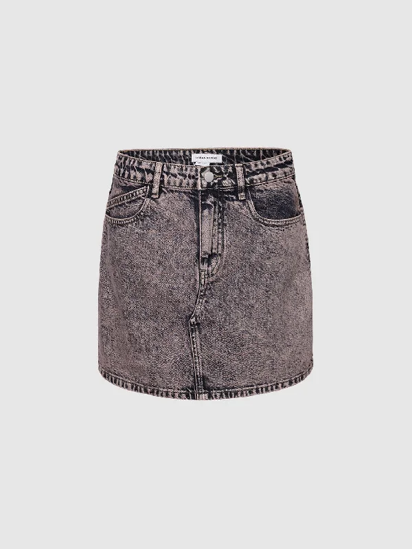 Distressed Mini Denim Skirt corduroy skirt durable