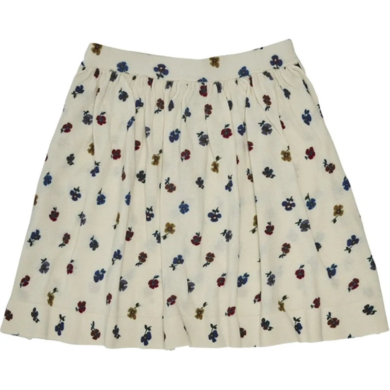 FUB Printed Skirt Ecru/Flower wool skirt warm