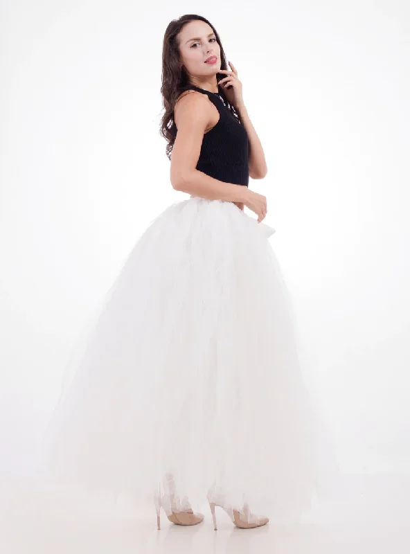 Ivory Tulle Long Puff Tutu Skirt tulle skirt dreamy