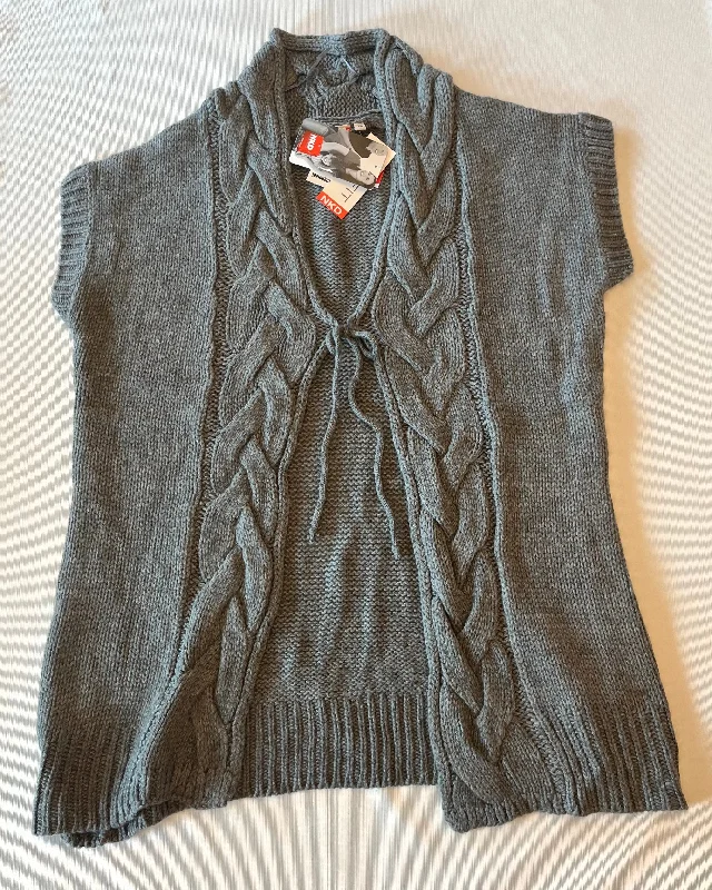 Outfit Classic Grey Sweater Cardigan Women Size XL Print Jacquard Patchwork