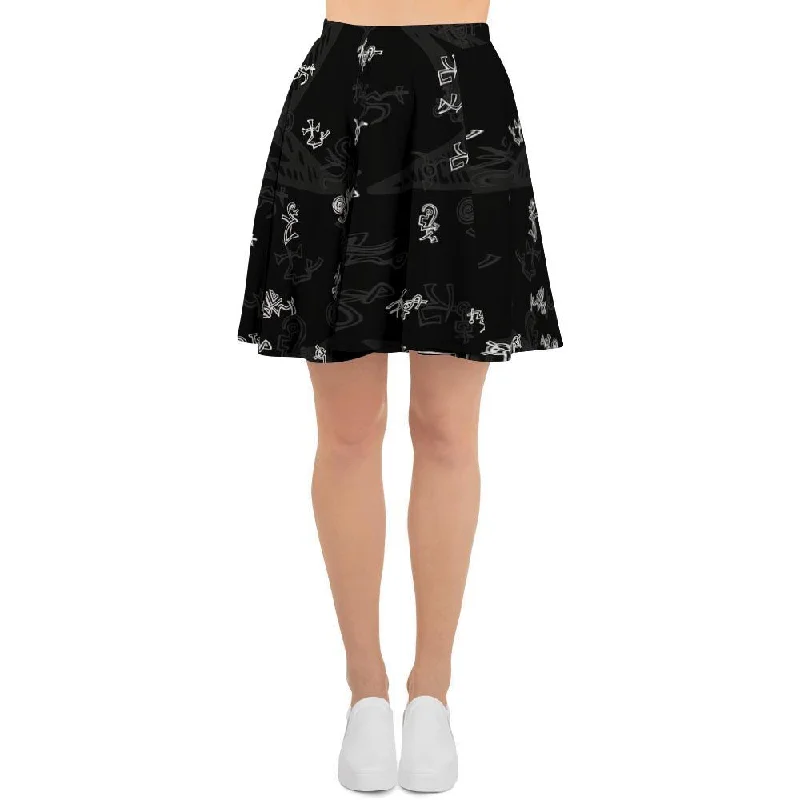 Magic Symbol Gothic Witch Women's Skirt silk skirt smooth