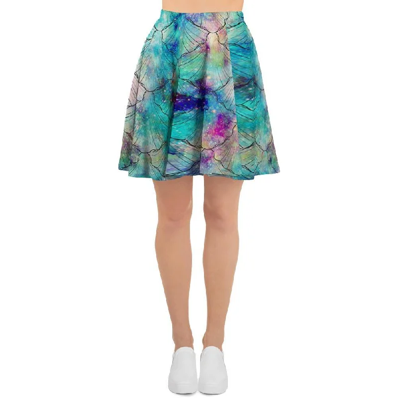 Mermaid Galaxy Print Women's Skirt silk skirt smooth