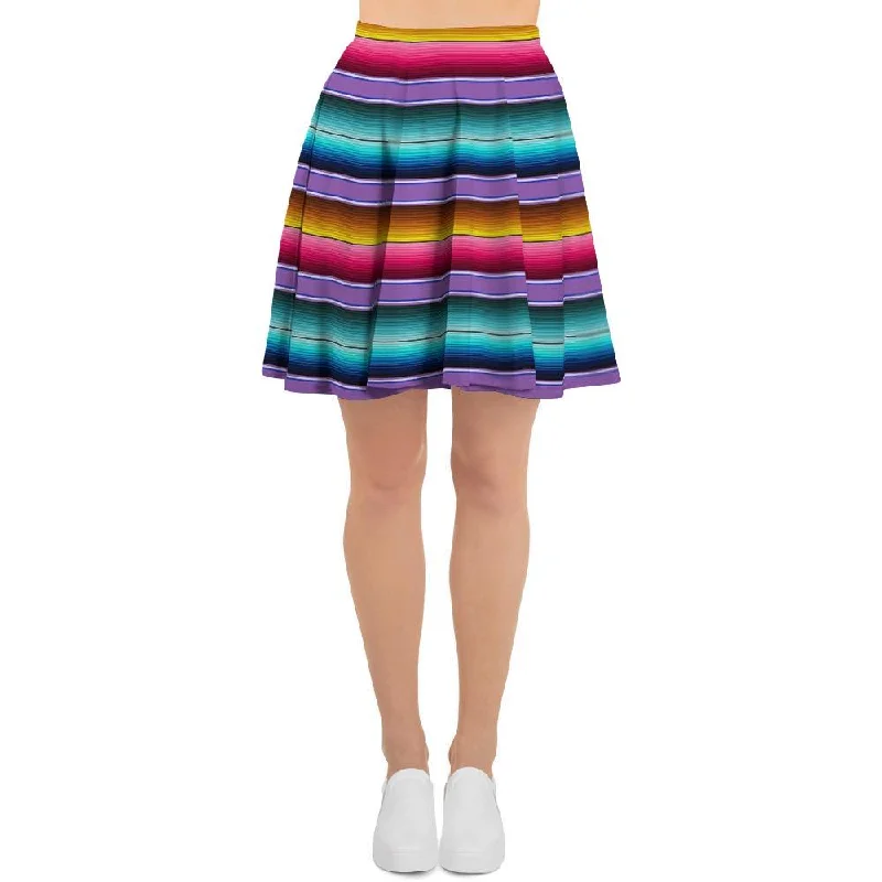 Mexican Baja Serape Women's Skirt zip skirt side