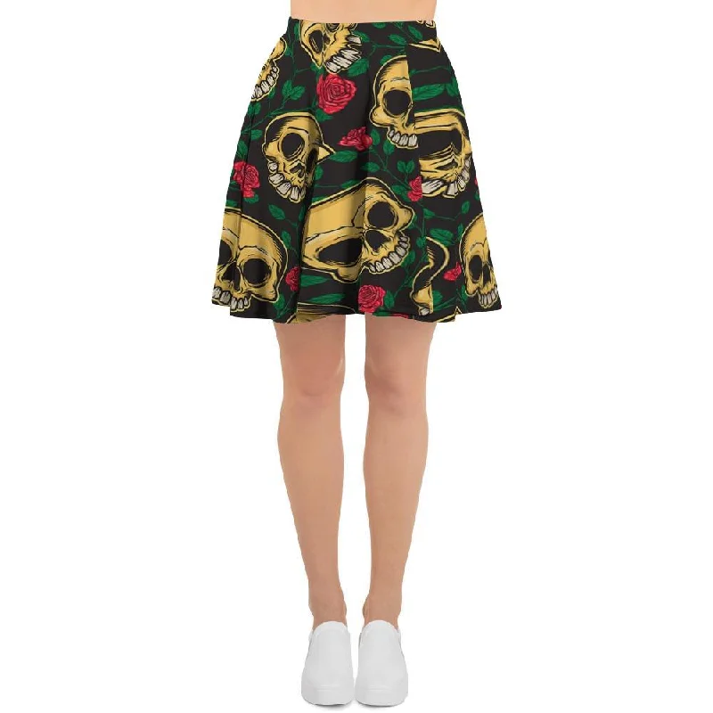 Mexican Rose Skull Women's Skirt relaxed fit skirt