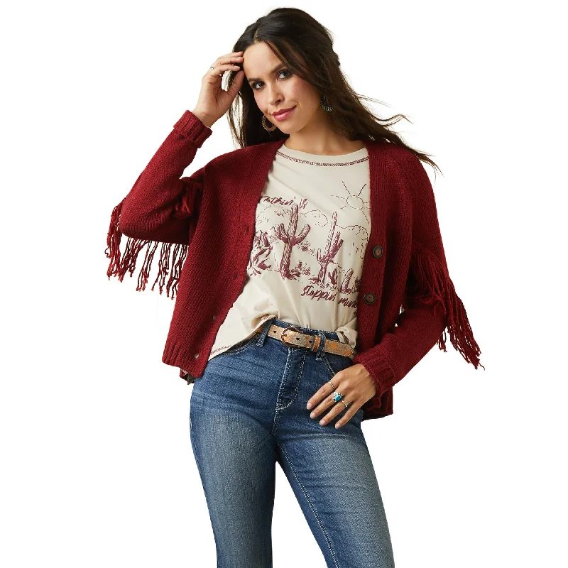 Red Rock Cardigan Thin Thick Dense