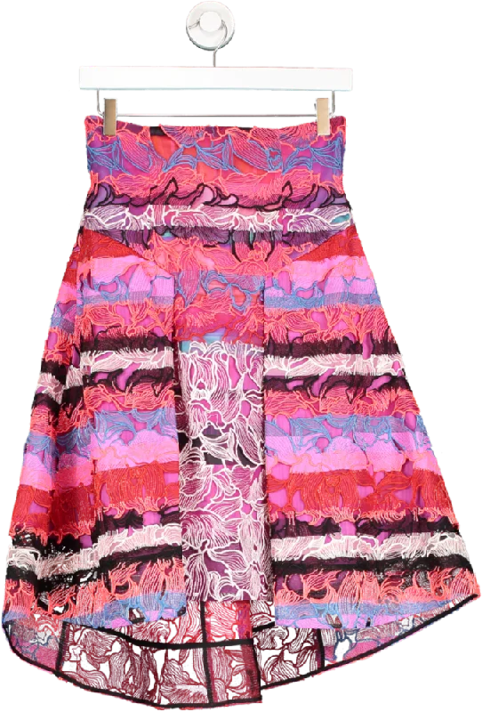 Peter Pilotto Multicoloured Multi Layered Orchid Lace Skirt UK 8 seamless skirt comfort