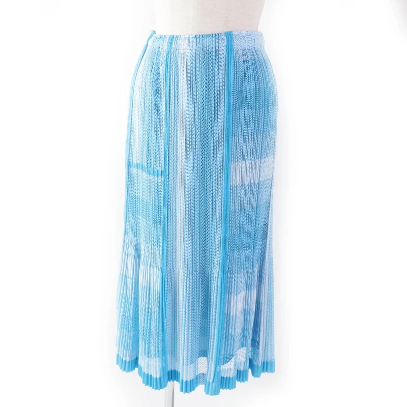 PLEATS PLEASE Mesh Petticoat Long Skirt Women high slit skirt