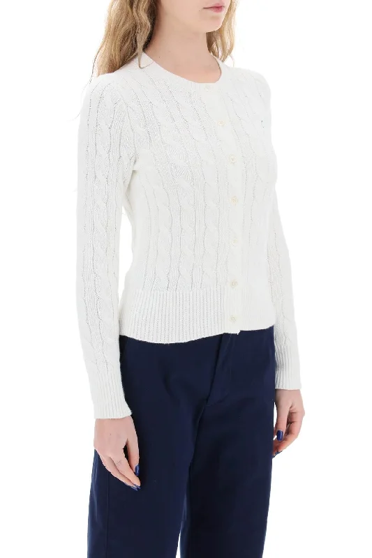 Polo Ralph Lauren Cable Knit Cotton Cardigan Toggled Drawstring Belted