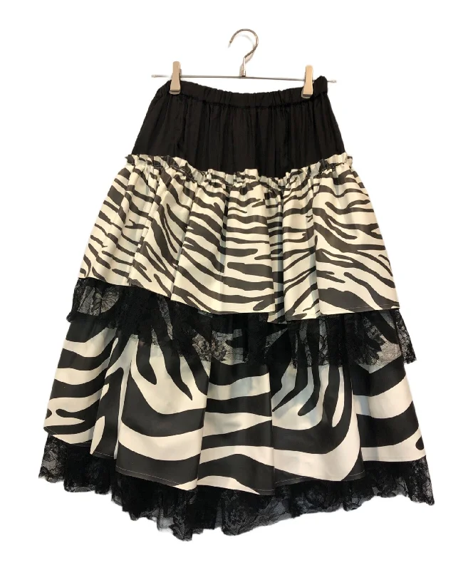 [Pre-owned] COMME des GARCONS Zebra Pattern Frilled Skirt GJ-S007 a-line skirt cut