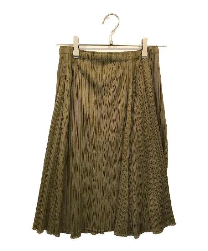 [Pre-owned] PLEATS PLEASE flared pleated skirt PP03-JG122 linen skirt breathable