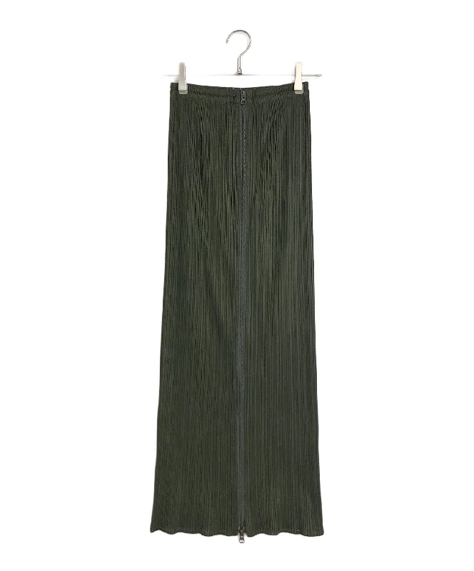 [Pre-owned] PLEATS PLEASE Front full zip pleated skirt pleats skirt long skirt pleats skirt PP76-JG370 wool skirt warm