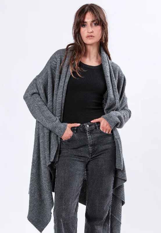 UNITE CARDIGAN CHARCOAL Seamless Knitted Crochet