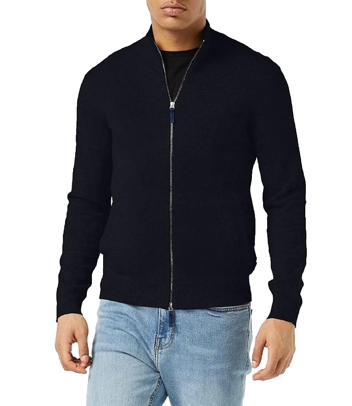 Pullover Nero Uomo Cardigan Mesh Cardigan Canvas Denim