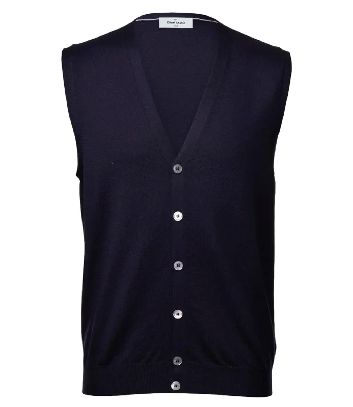 Gilet cardigan blu con bottoni tono su tono Stylish Fashionable Trendy