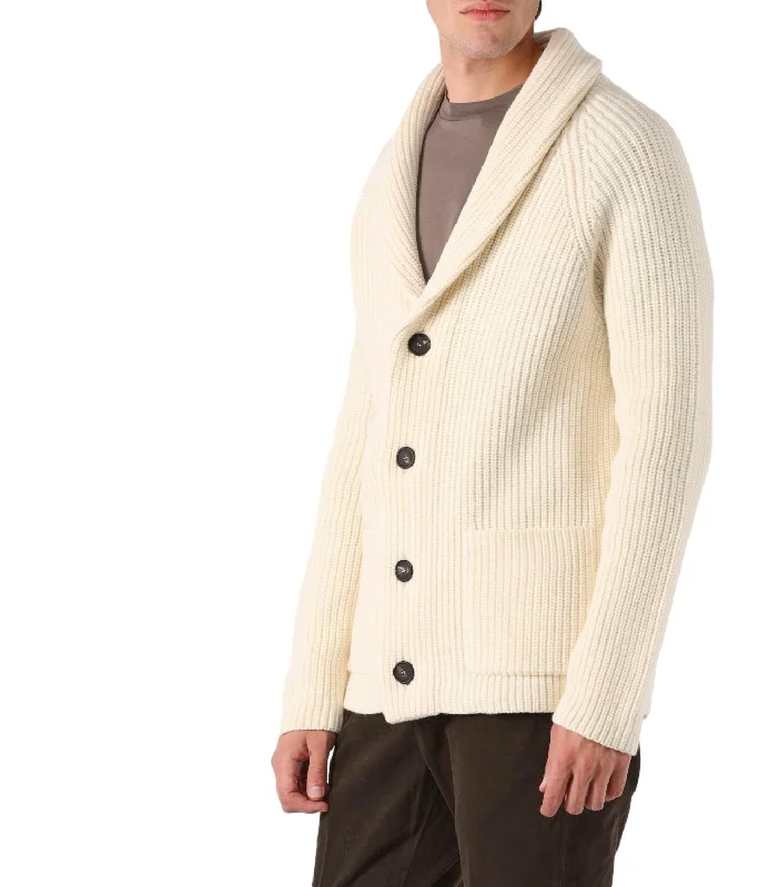 Cardigan uomo bianco Plaid Cardigan Polka Dot Checkered