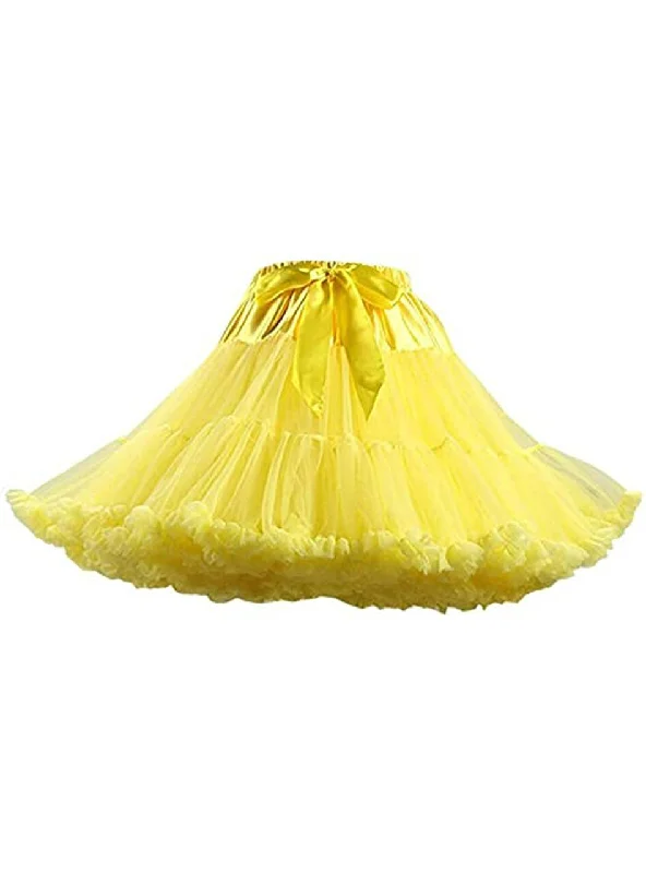 Yellow Dance Short Tutu Skirts lace skirt romantic